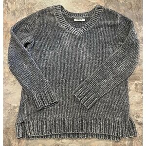 Orvis Sweater Womens Large Chenille Tunic V-Neck Long Sleeve Pullover Ribbed